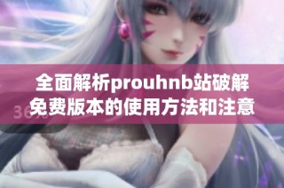 全面解析prouhnb站破解免费版本的使用方法和注意事项