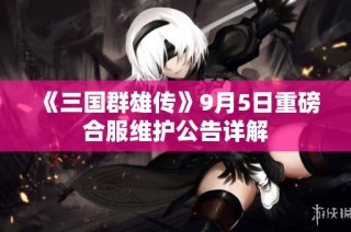 《三国群雄传》9月5日重磅合服维护公告详解