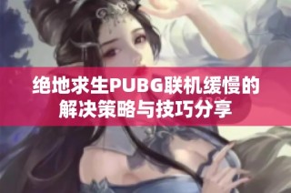 绝地求生PUBG联机缓慢的解决策略与技巧分享