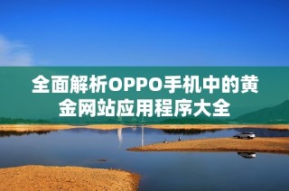 全面解析OPPO手机中的黄金网站应用程序大全