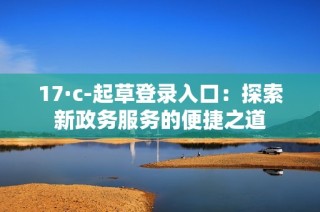 17·c-起草登录入口：探索新政务服务的便捷之道