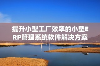 提升小型工厂效率的小型ERP管理系统软件解决方案