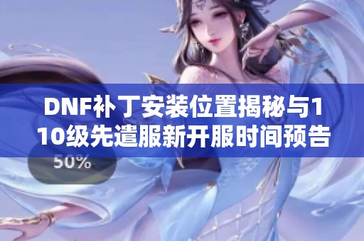 DNF补丁安装位置揭秘与110级先遣服新开服时间预告