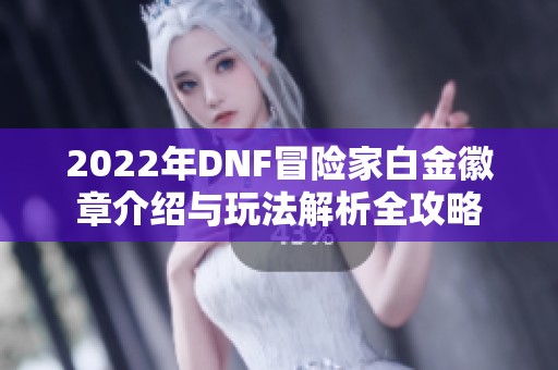 2022年DNF冒险家白金徽章介绍与玩法解析全攻略