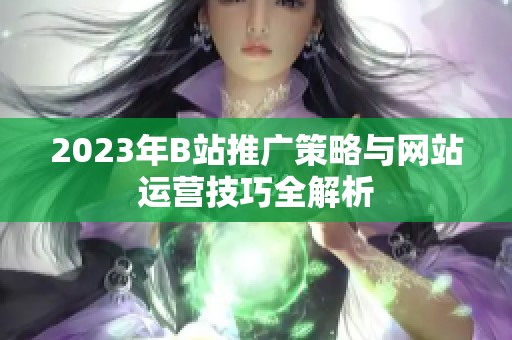 2023年B站推广策略与网站运营技巧全解析