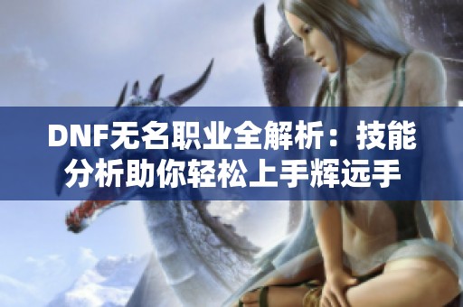 DNF无名职业全解析：技能分析助你轻松上手辉远手