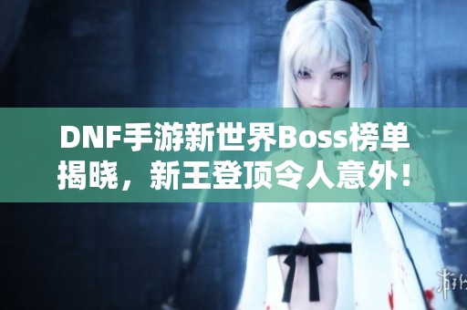 DNF手游新世界Boss榜单揭晓，新王登顶令人意外！