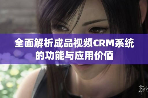 全面解析成品视频CRM系统的功能与应用价值