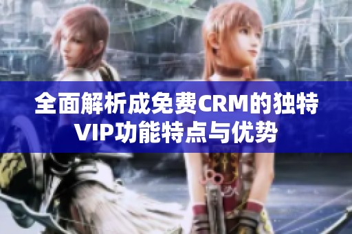 全面解析成免费CRM的独特VIP功能特点与优势