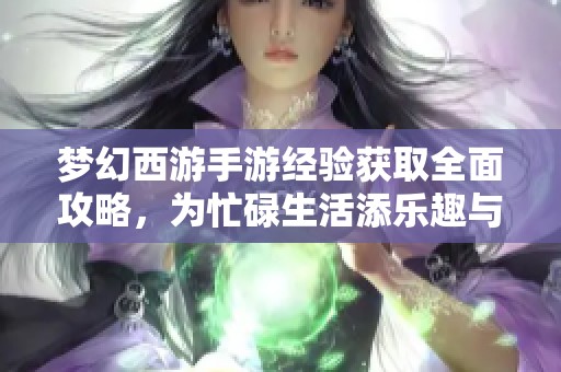 梦幻西游手游经验获取全面攻略，为忙碌生活添乐趣与收获