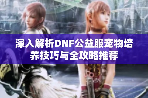 深入解析DNF公益服宠物培养技巧与全攻略推荐