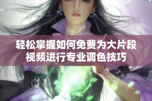 轻松掌握如何免费为大片段视频进行专业调色技巧