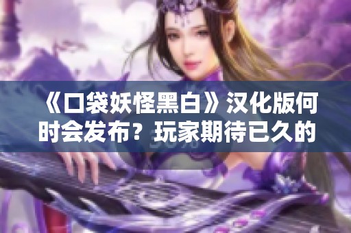 《口袋妖怪黑白》汉化版何时会发布？玩家期待已久的答案揭晓