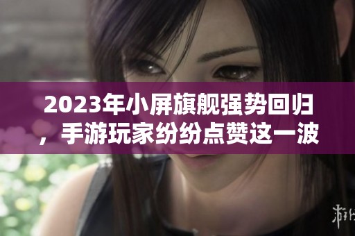 2023年小屏旗舰强势回归，手游玩家纷纷点赞这一波硬核操作！