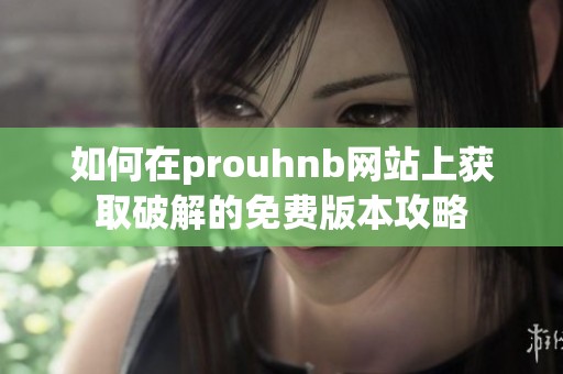 如何在prouhnb网站上获取破解的免费版本攻略