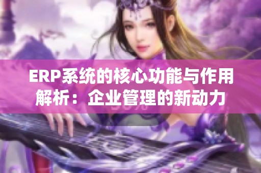 ERP系统的核心功能与作用解析：企业管理的新动力