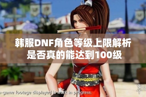 韩服DNF角色等级上限解析 是否真的能达到100级