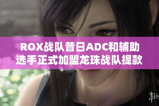 ROX战队昔日ADC和辅助选手正式加盟龙珠战队提款机